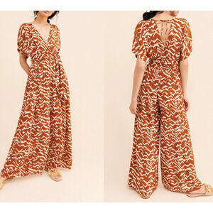 Cleobella Leona Wide Leg Jumpsuit Cedar Size Small